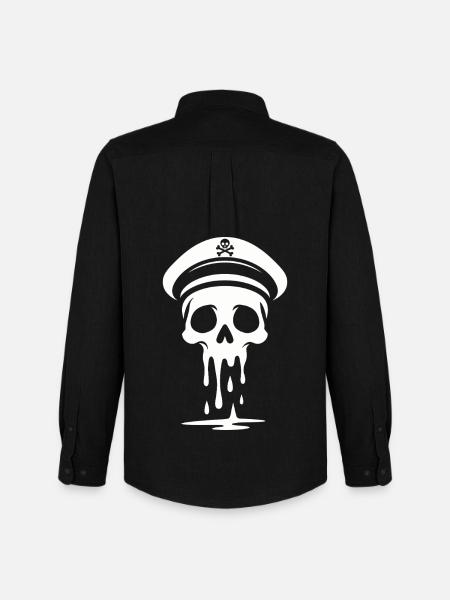 Melting Captain Skull Skull Captain Hat - Men's Oxford Shirt by Stanley/Stella - black