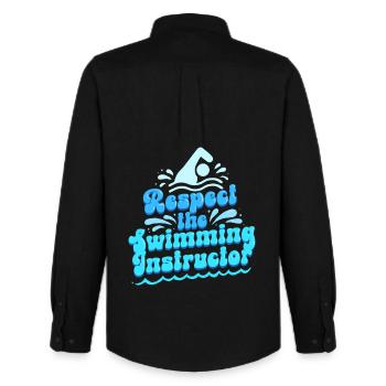 Swim Instructor Respect The Swimming Instructor - Men's Oxford Shirt by Stanley/Stella - black - Back - AI Model Male 185 dark (185cm)
