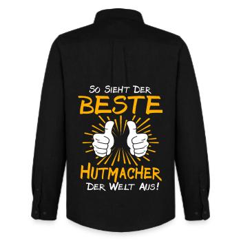 Mad Hatter Gift Idea - Men's Oxford Shirt by Stanley/Stella - black - Back - AI Model Male 185 dark (185cm)