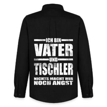 Vater und Tischler Lustiger Spruch Papa Vatertag - Männer Oxford Hemd von Stanley/Stella - Schwarz - Hinten - AI Model Male 185 dark (185cm)
