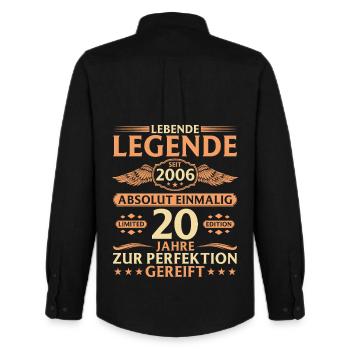 20th Birthday Absolutely Unique Vintage 2006 - Men's Oxford Shirt by Stanley/Stella - black - Back - AI Model Male 185 dark (185cm)