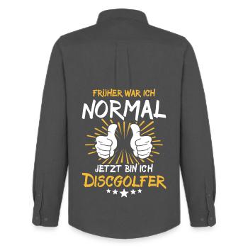 Disc golfer saying - Men's Oxford Shirt by Stanley/Stella - anthracite - Back - AI Model Male 185 dark (185cm)