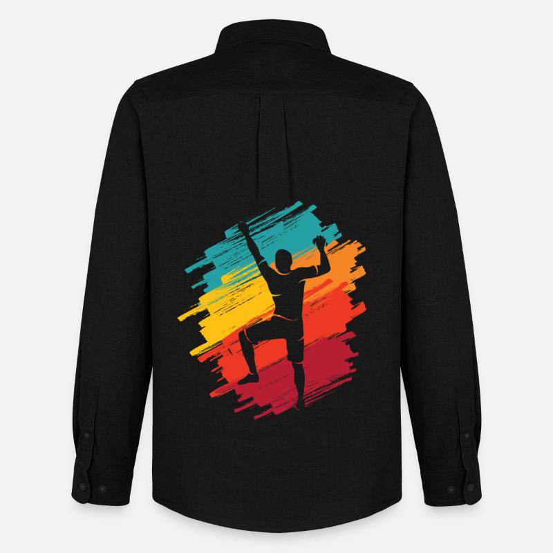 Klettern Berge Retro Kletterer Bouldern - Männer Oxford Hemd von Stanley/Stella - Schwarz