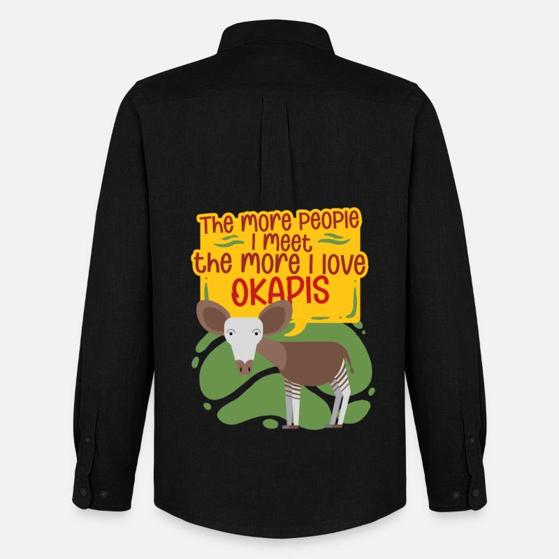 Okapi Tier - Männer Oxford Hemd von Stanley/Stella - Schwarz