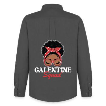 Galentine Squad Gals Matching-Crew-Freundschaft - Männer Oxford Hemd von Stanley/Stella - Anthrazit - Hinten - AI Model Male 185 dark (185cm)