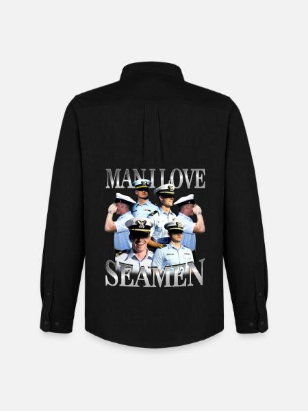 Man I Love Seamen Unwearable Bootleg - Men's Oxford Shirt by Stanley/Stella - black