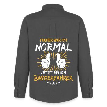 Baggerfahrer Spruch - Männer Oxford Hemd von Stanley/Stella - Anthrazit - Hinten - AI Model Male 185 dark (185cm)