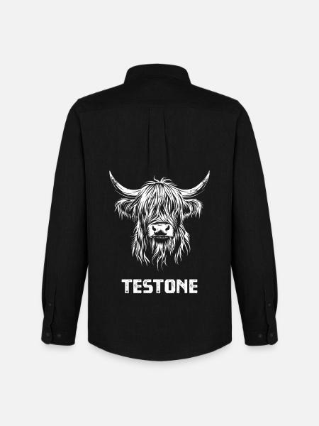 Testone - Scottish Highland Cattle - Italian - Men's Oxford Shirt by Stanley/Stella - black