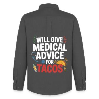 Medical advice for tacos - Men's Oxford Shirt by Stanley/Stella - anthracite - Back - AI Model Male 185 dark (185cm)
