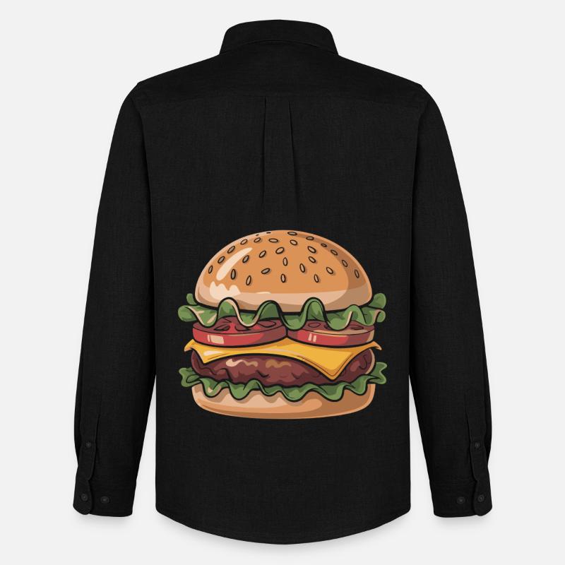 Frischer Burger Genuss - Männer Oxford Hemd von Stanley/Stella - Schwarz