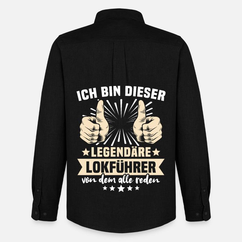 Lokführer Sprüche - Männer Oxford Hemd von Stanley/Stella - Schwarz