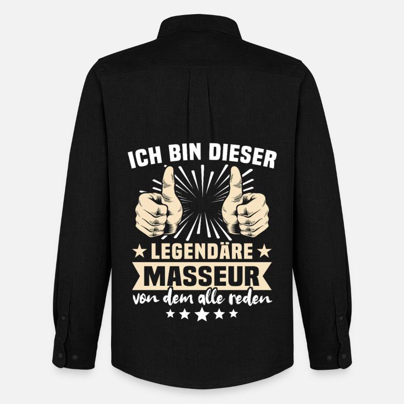 Masseur Sprüche - Männer Oxford Hemd von Stanley/Stella - Schwarz