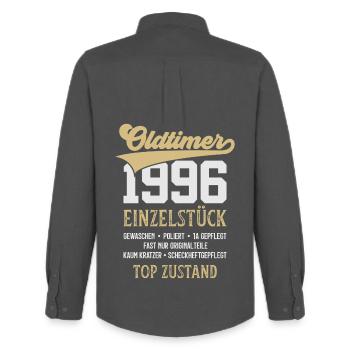 VOITURE CLASSIQUE PIÈCE UNIQUE DE 1996 30E ANNIVERSAIRE - Chemise Oxford homme Stanley/Stella - charbon - Dos - AI Model Male 185 dark (185cm)