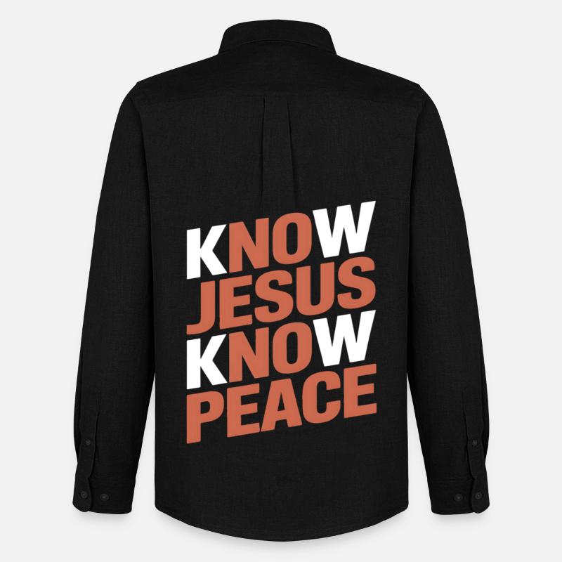 Know Jesus Know Peace - Männer Oxford Hemd von Stanley/Stella - Schwarz
