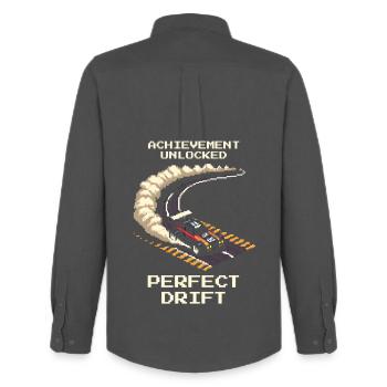Achievement: Perfect Drift | RC Drift - Men's Oxford Shirt by Stanley/Stella - anthracite - Back - AI Model Male 185 dark (185cm)