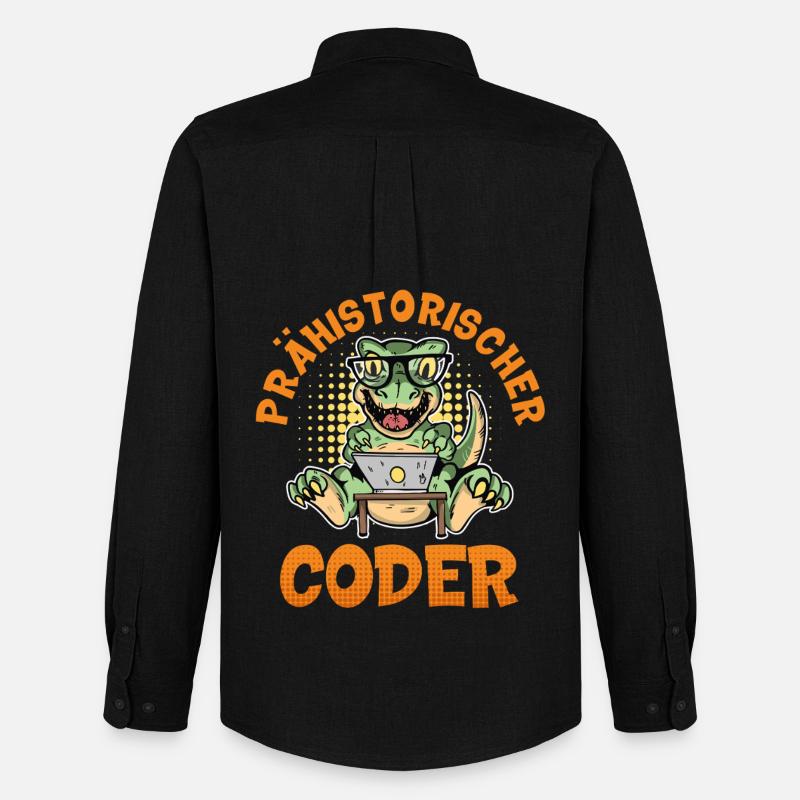 Programmation PRÉHISTORIQUE : Divertissement du CODER - Chemise Oxford homme Stanley/Stella - noir