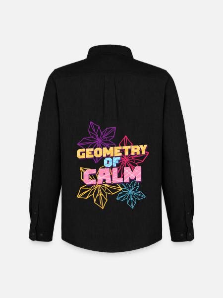 Origami Geometry Of Calm - Men's Oxford Shirt by Stanley/Stella - black