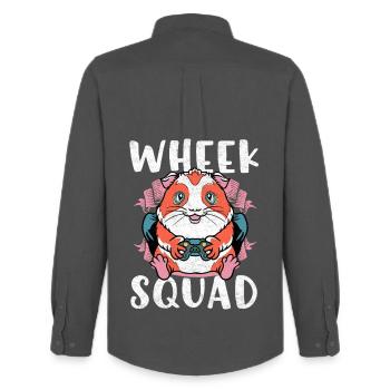 Woche Squad Hamster Gaming - Männer Oxford Hemd von Stanley/Stella - Anthrazit - Hinten - AI Model Male 185 dark (185cm)