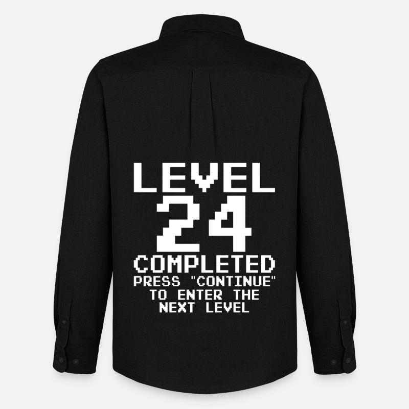 Level 24 Abgeschlossen – Pixel Retro - Männer Oxford Hemd von Stanley/Stella - Schwarz