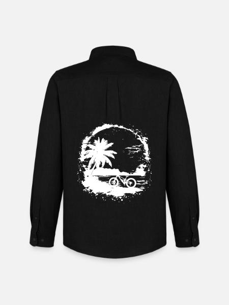 Mountain Bike Cyclist Sketch - Men's Oxford Shirt by Stanley/Stella - black