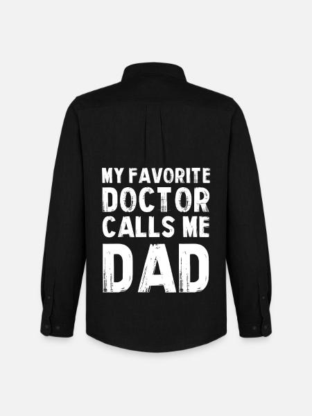Mon médecin préféré m’appelle Papa - Chemise Oxford homme Stanley/Stella - noir