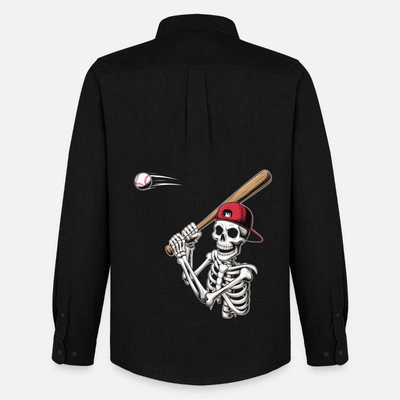 Baseball-Skelett - Männer Oxford Hemd von Stanley/Stella - Schwarz