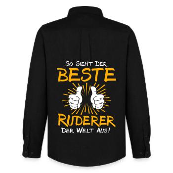 Rower Gift Idea - Men's Oxford Shirt by Stanley/Stella - black - Back - AI Model Male 185 dark (185cm)