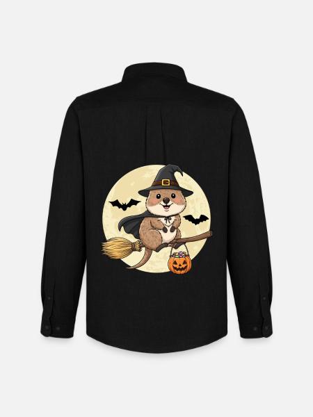 Douce Sorcière Quokka Halloween - Chemise Oxford homme Stanley/Stella - noir