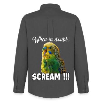 Cadeaux créatifs Bird Friends Perruche - Chemise Oxford homme Stanley/Stella - charbon - Dos - AI Model Male 185 dark (185cm)