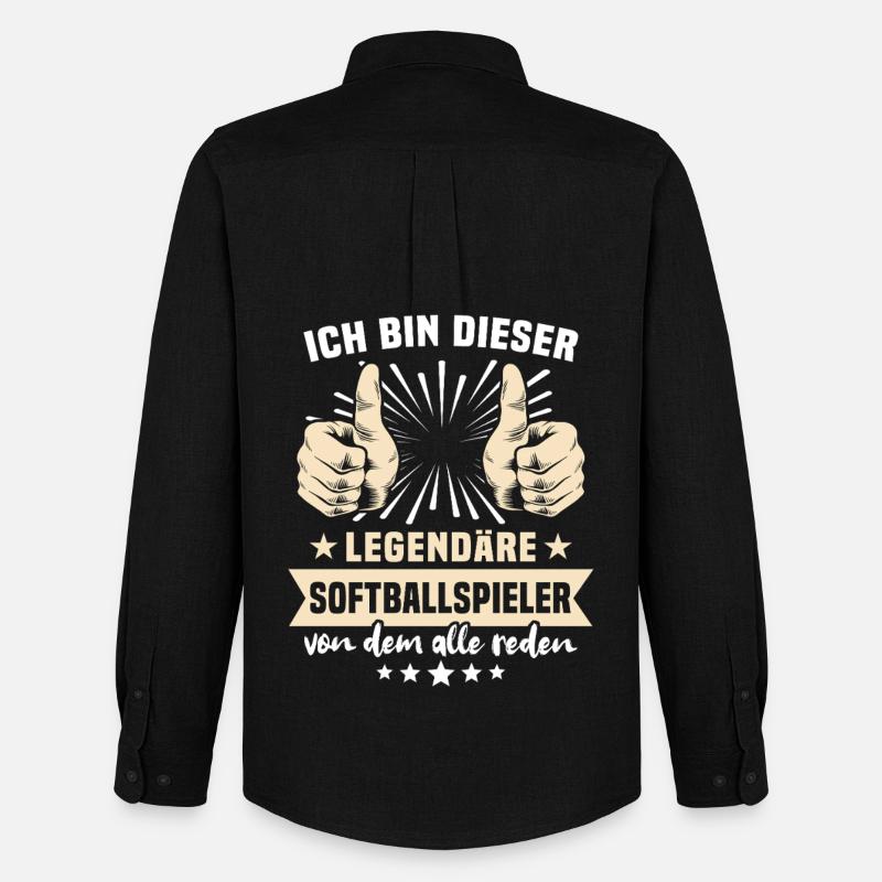 Softballspieler Sprüche - Männer Oxford Hemd von Stanley/Stella - Schwarz