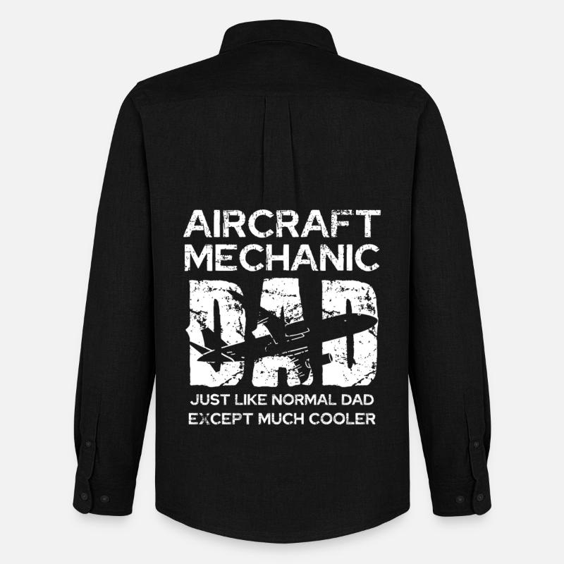 Flugzeugmechaniker Papa: Einzigartig - Männer Oxford Hemd von Stanley/Stella - Schwarz