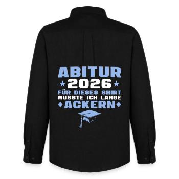 Abitur exam passed, Abitur graduation 2026 - Men's Oxford Shirt by Stanley/Stella - black - Back - AI Model Male 185 dark (185cm)