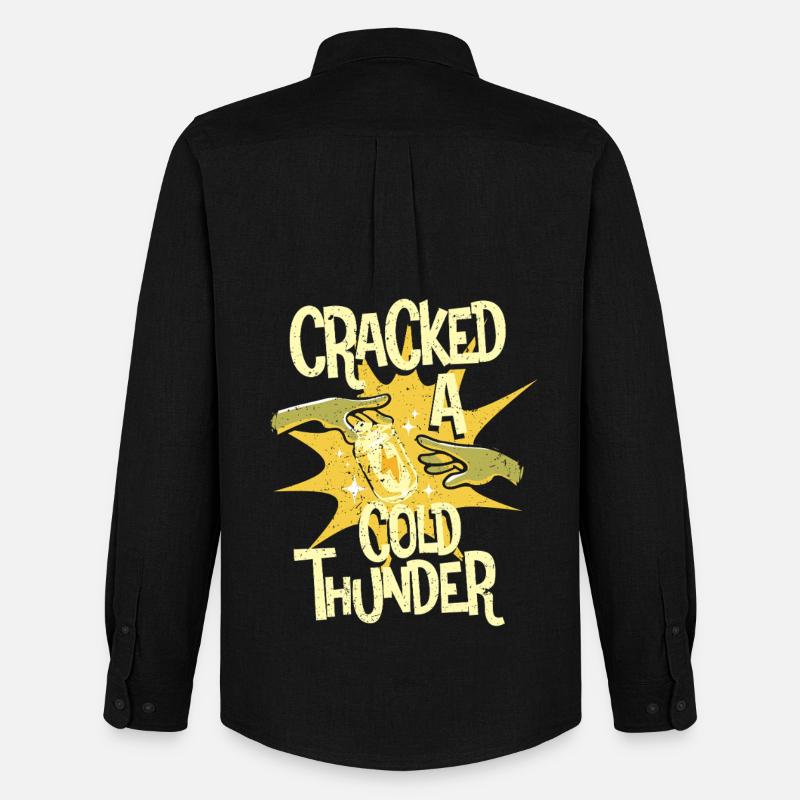 Energy Drink Cracked A Cold Thunder - Männer Oxford Hemd von Stanley/Stella - Schwarz