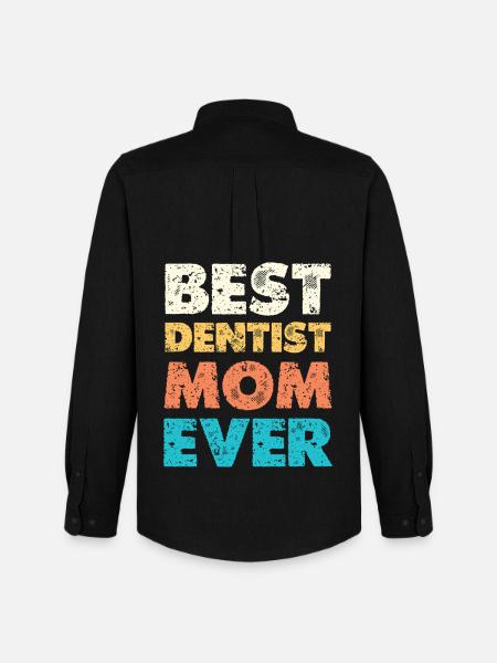 Best Dentist Mom - Men's Oxford Shirt by Stanley/Stella - black