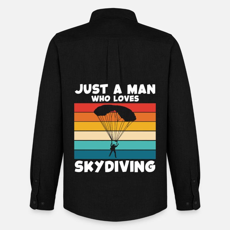 Fallschirmsport Retro Regenbogen - Männer Oxford Hemd von Stanley/Stella - Schwarz