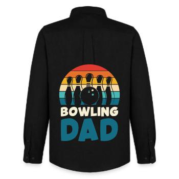 Bowling Dad Retro-Design - Männer Oxford Hemd von Stanley/Stella - Schwarz - Hinten - AI Model Male 185 dark (185cm)