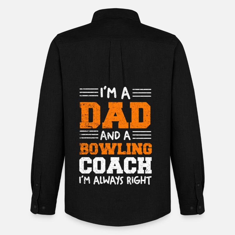 Ich bin Dad und Bowling-Coach - Männer Oxford Hemd von Stanley/Stella - Schwarz