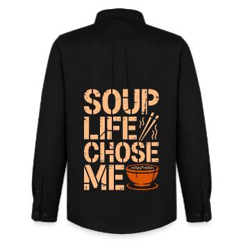 Ramen Soup Life Chose Me Noodle Ramen Food Lover - Men's Oxford Shirt by Stanley/Stella - black - Back - AI Model Male 185 dark (185cm)
