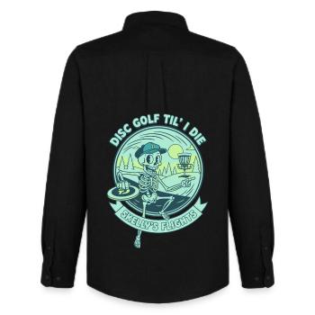 Disc Golf Til I Die Skellys Flights Disque drôle - Chemise Oxford homme Stanley/Stella - noir - Dos - AI Model Male 185 dark (185cm)
