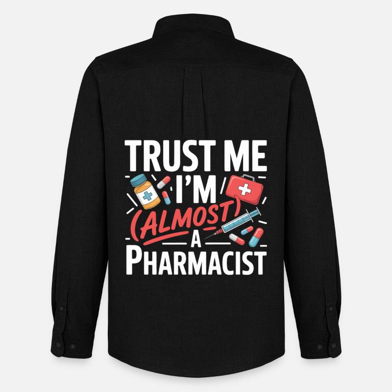Trust Me I'm Almost a Pharmacist - Männer Oxford Hemd von Stanley/Stella - Schwarz