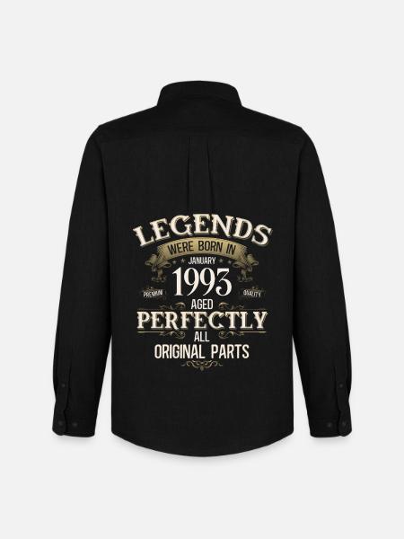 33rd Birthday Legend January 1993 - Men's Oxford Shirt by Stanley/Stella - black
