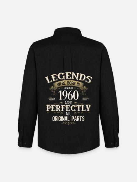 66th Birthday Legend January 1960 - Men's Oxford Shirt by Stanley/Stella - black