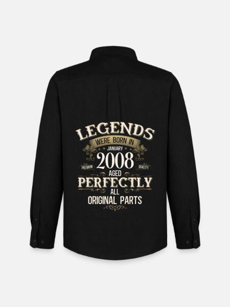 18th Birthday Legend January 2008 - Men's Oxford Shirt by Stanley/Stella - black