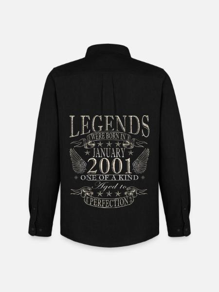25e anniversaire Original janvier 2001 - Chemise Oxford homme Stanley/Stella - noir