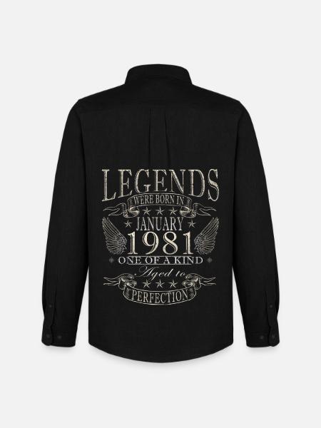 45e anniversaire Original janvier 1981 - Chemise Oxford homme Stanley/Stella - noir