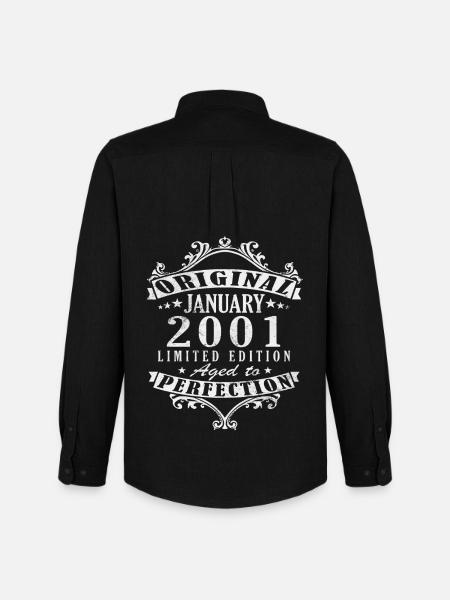 25e anniversaire Original janvier 2001 - Chemise Oxford homme Stanley/Stella - noir