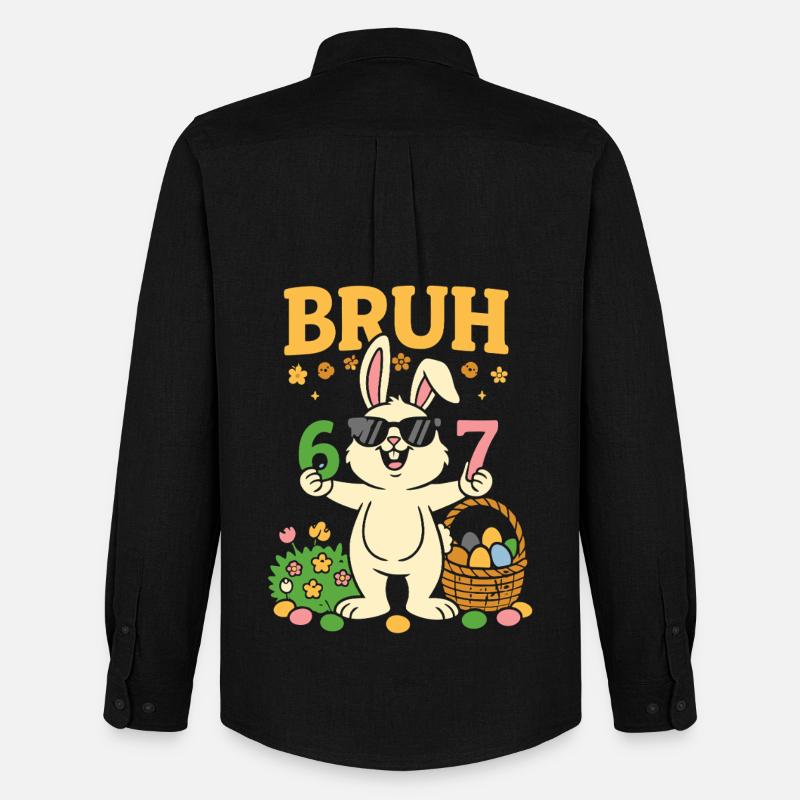 Bruh Cool Easter Bunny 67 - Men's Oxford Shirt by Stanley/Stella - black