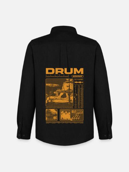 Rock Drummer Drum Player Streetwear - Men's Oxford Shirt by Stanley/Stella - black