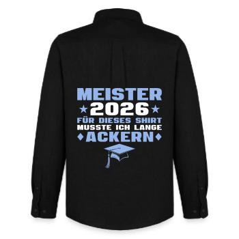 Champion 2026 Lange Ackern - Master Craftsman's Examination - Men's Oxford Shirt by Stanley/Stella - black - Back - AI Model Male 185 dark (185cm)