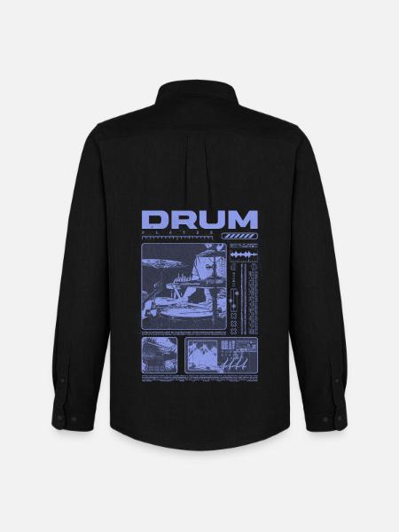 Rock Drummer Drum Player Streetwear - Men's Oxford Shirt by Stanley/Stella - black